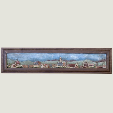 Florence Panel with Colored Patinated Ceramic Frame